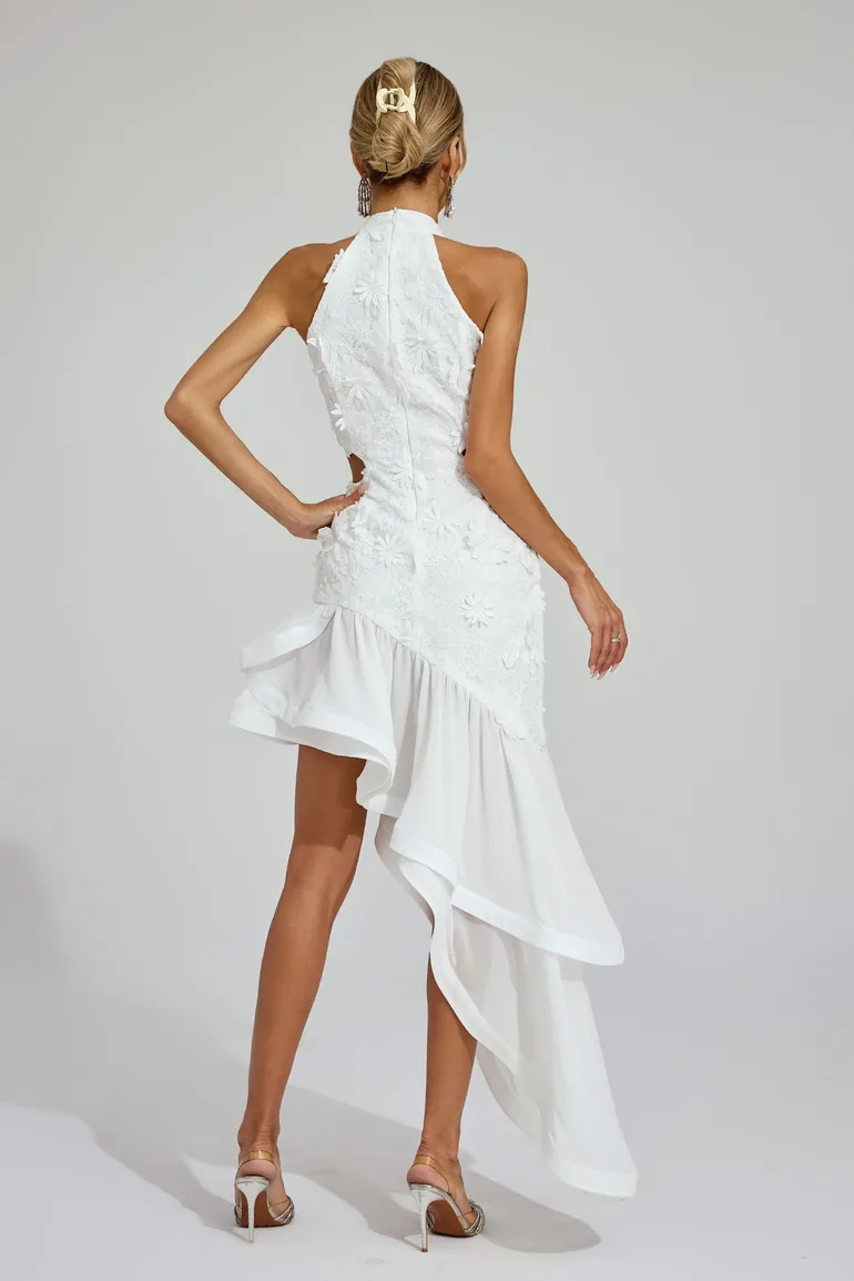 Ferdinand White Lace Cut Out Dress - 6