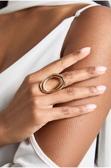 Oval Abstract Ring - gold