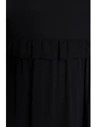 Curve Black Plus Chiffon A-Line Midi Smock Dress - 4