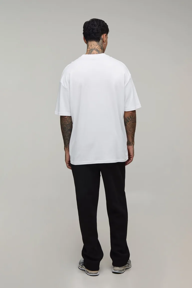 Tall White Oversized Interlock Monaco Car Print T-Shirt - white - 1