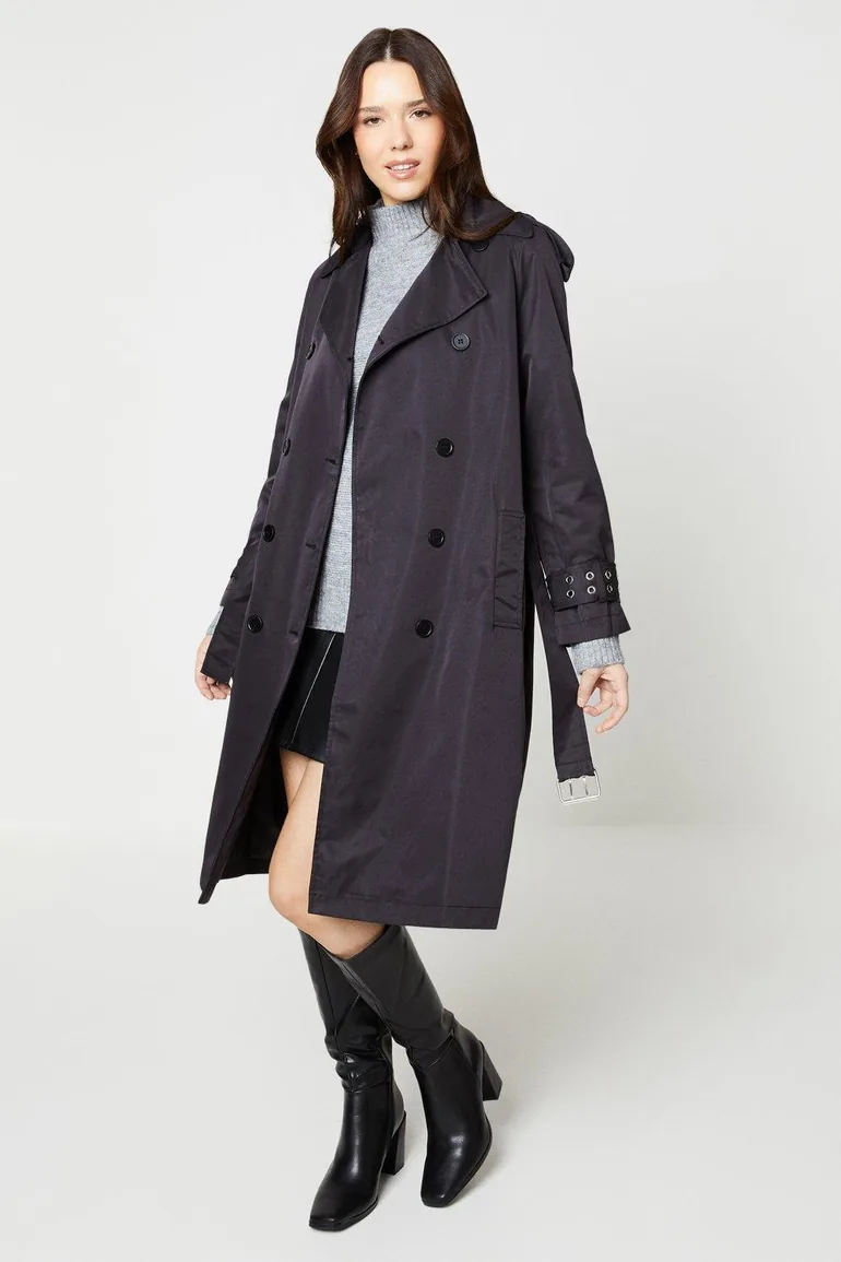 Cuff Detail Trench Coat - 3