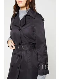 Cuff Detail Trench Coat - 1