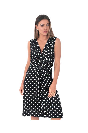 Knot Front Polka Dot Mini Dress