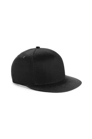 Beechfield Youth Unisex Retro Snapback Cap - Black/Black