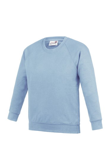 AWDis Academy Childrens/Kids Crew Neck Raglan School Sweatshirt (Pack of 2) - Sky