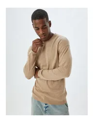 سترة كوتون بيج محبوك بأكمام طويلة - 1