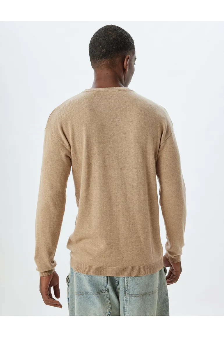 سترة كوتون بيج محبوك بأكمام طويلة - 3