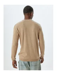 سترة كوتون بيج محبوك بأكمام طويلة - 3