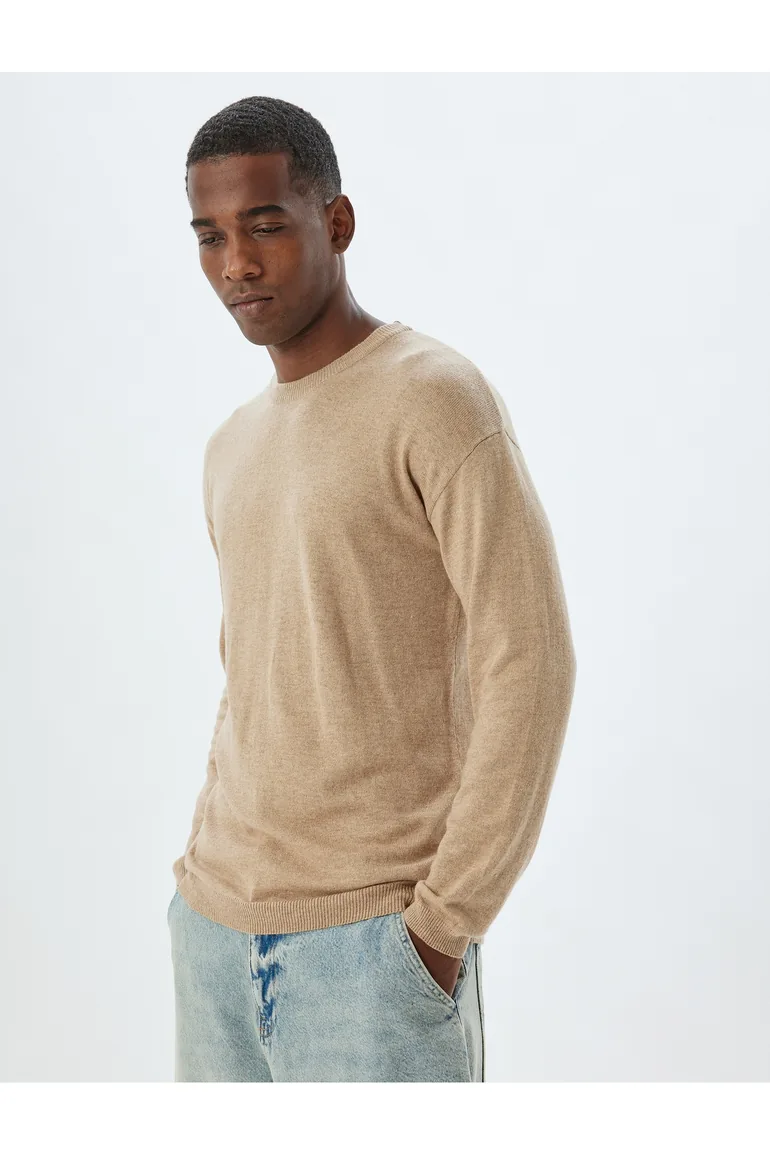 سترة كوتون بيج محبوك بأكمام طويلة - 2