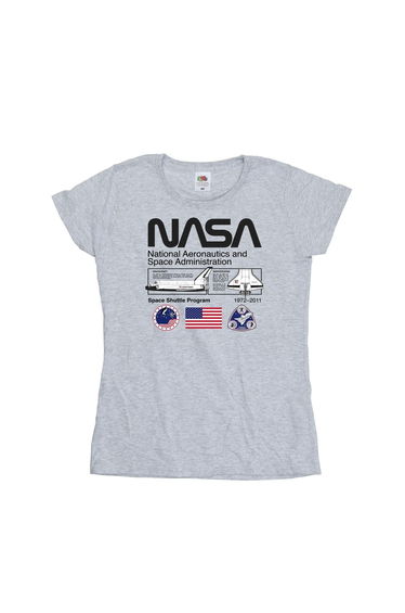 NASA Womens/Ladies Space Admin Cotton T-Shirt - Sports Grey