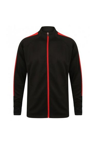 Finden & Hales Childrens/Kids Boys Knitted Tracksuit Top - Black/Red