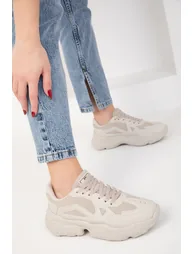 Beige Women's Sneaker 18148 - 1