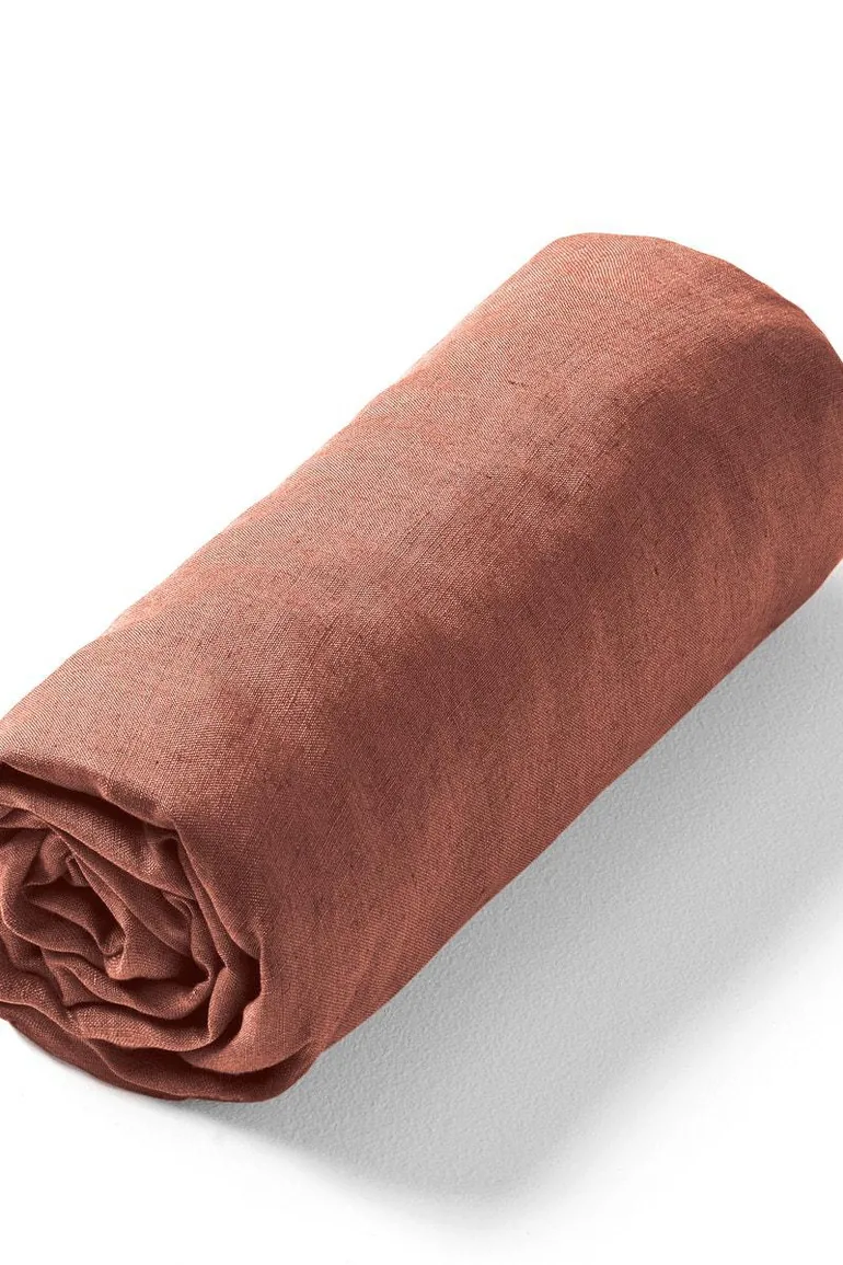 Elina Washed Linen Fitted Sheet for Thick Mattresses