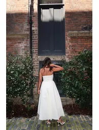 Vanilla Bandeau-Pleated Maxi-Dress - 1