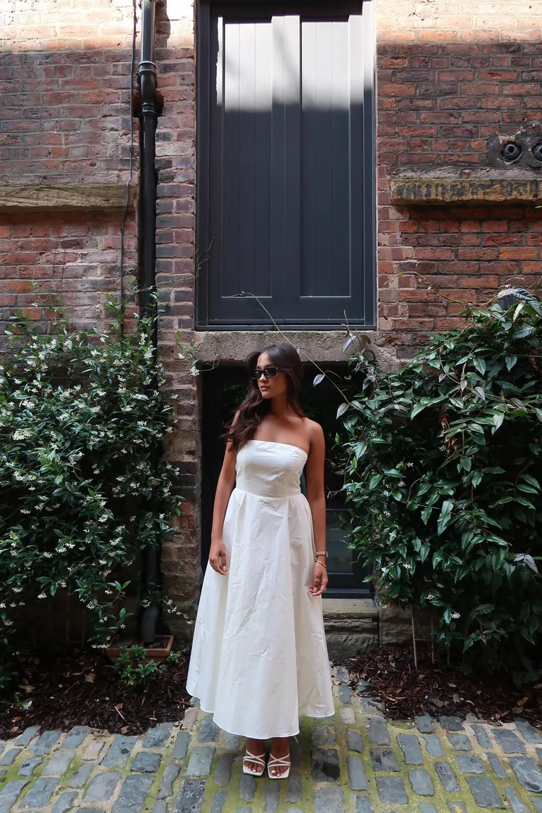 Vanilla Bandeau-Pleated Maxi-Dress - 3