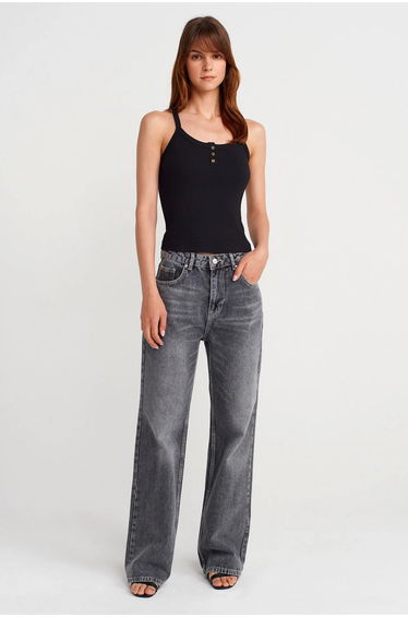 Dilvin Slim Fit Ribbed Knit Cami Blouse