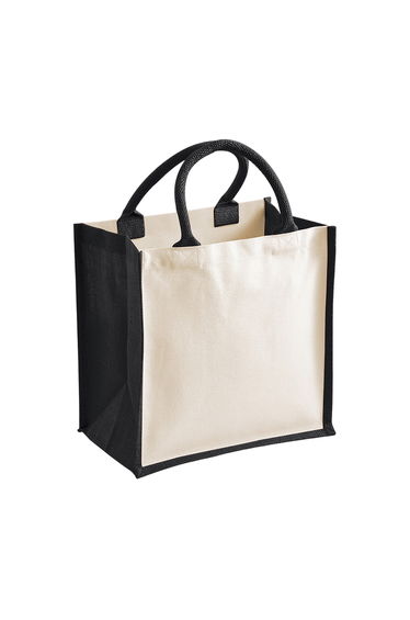 Westford Mill Midi Jute Printable Tote Bag - Black