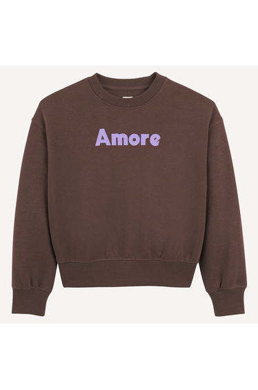 Slogan Print Sweatshirt with Crew Neck