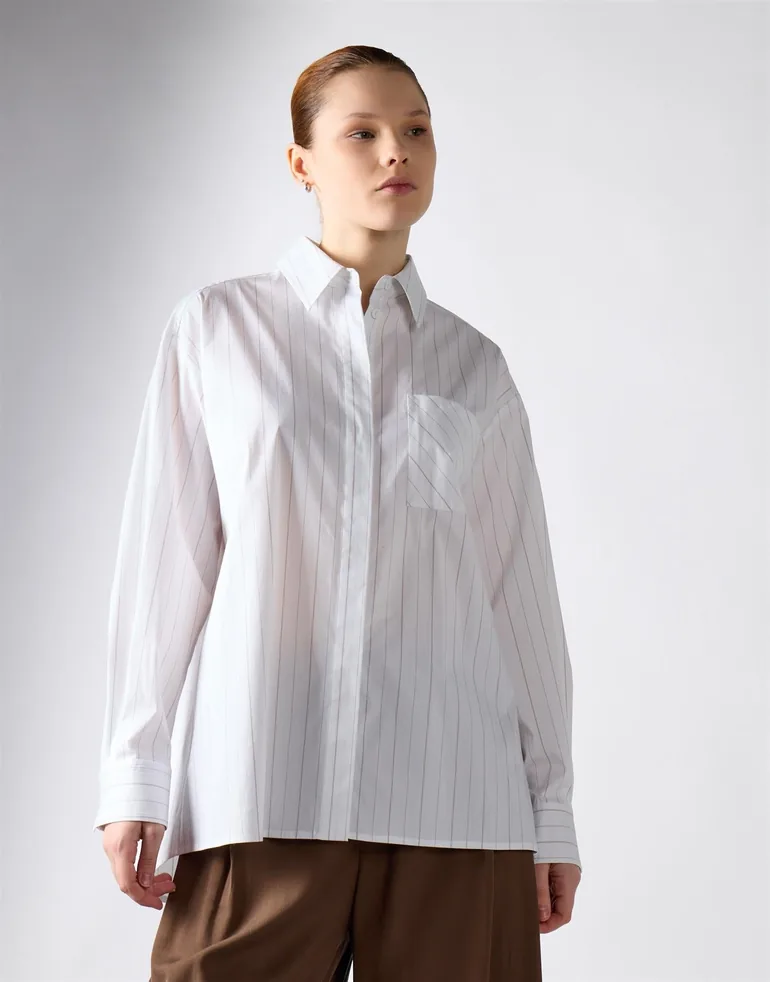 White Stripe Lightweight Shirt