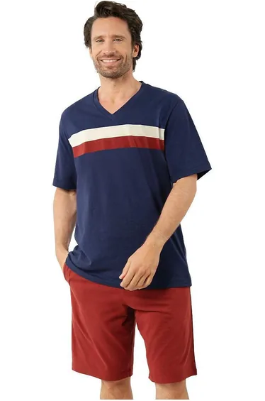 بيجاما شورت بياقة V 