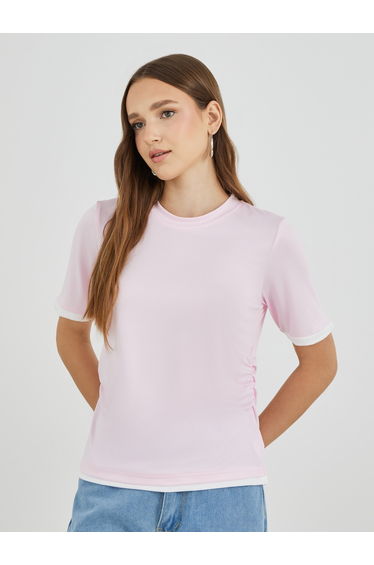 Side Ruched Detail Short Sleeve T-Shirt