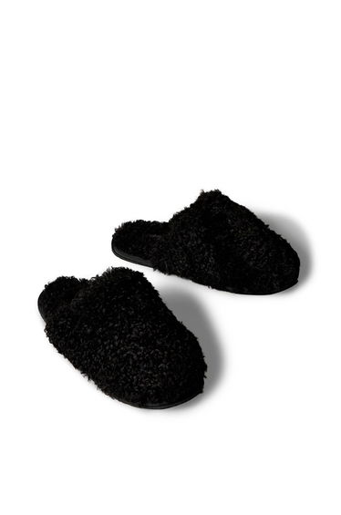 Close Slipper Fur Black