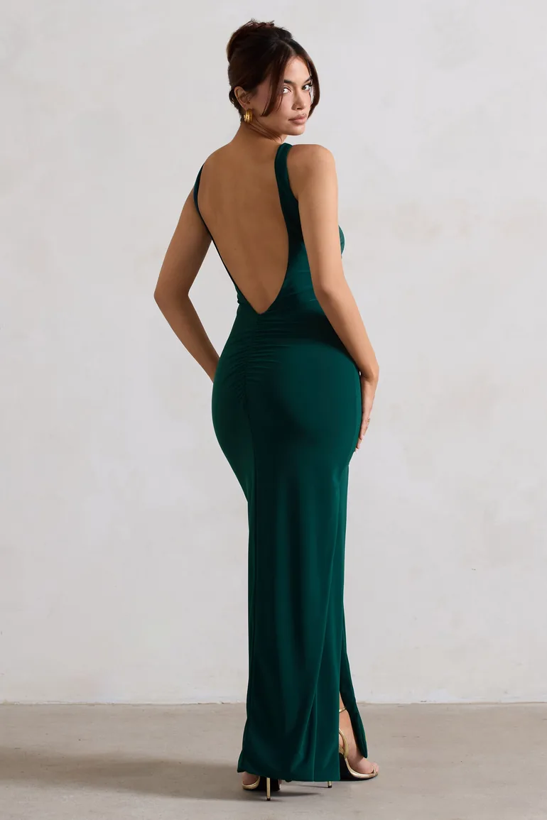 chinese dress ladies Green Ruffle Detail Square Neck Maternity Maxi Dress