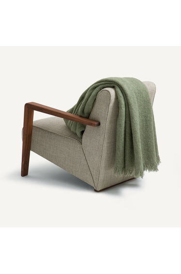 Mantas Plain Throw in Wool and Polyamide