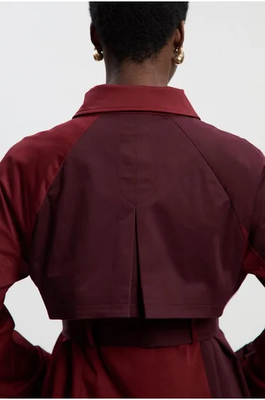 ترنش معطف كارين ميلين أحمر بطول الركبة