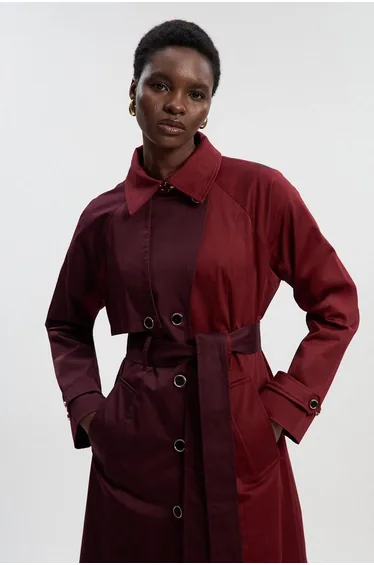 ترنش معطف كارين ميلين أحمر بطول الركبة