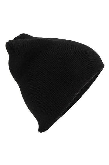 Beechfield Plain Basic Knitted Winter Beanie Hat - Black