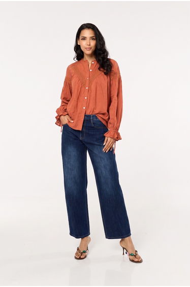 Rust Lace Detail Shirt