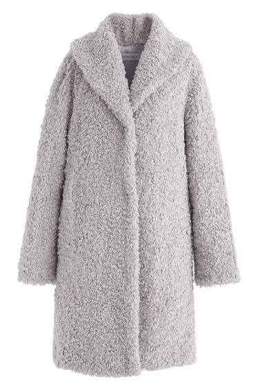 Feeling of Warmth Faux Fur Longline Coat in Grey