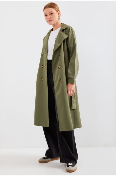 Trench Coat - Khaki - Double-breasted