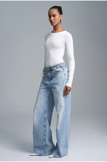 DILVIN Slim Fit Crew Neck Jersey Bodysuit