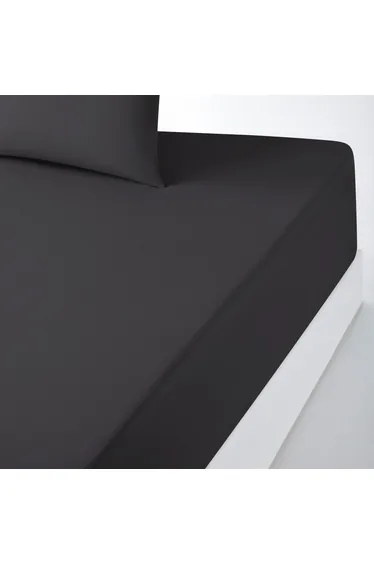 شرشف سرير بولي قطن سادة بحواف مطاطية