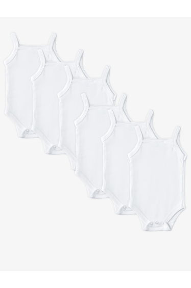 Pack of 6 - 100% Super Combed Cotton Sleeveless Bodysuit