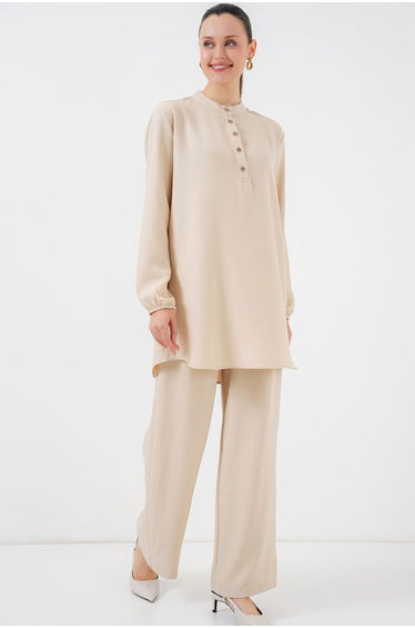 Linen Tunic Trousers Two Piece Set