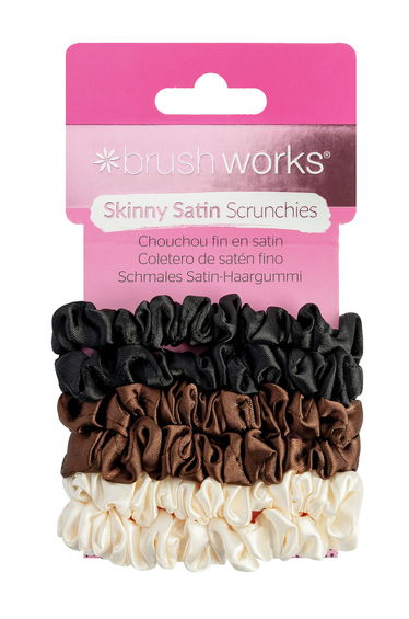 Brushworks Skinny Satin Scrunchies