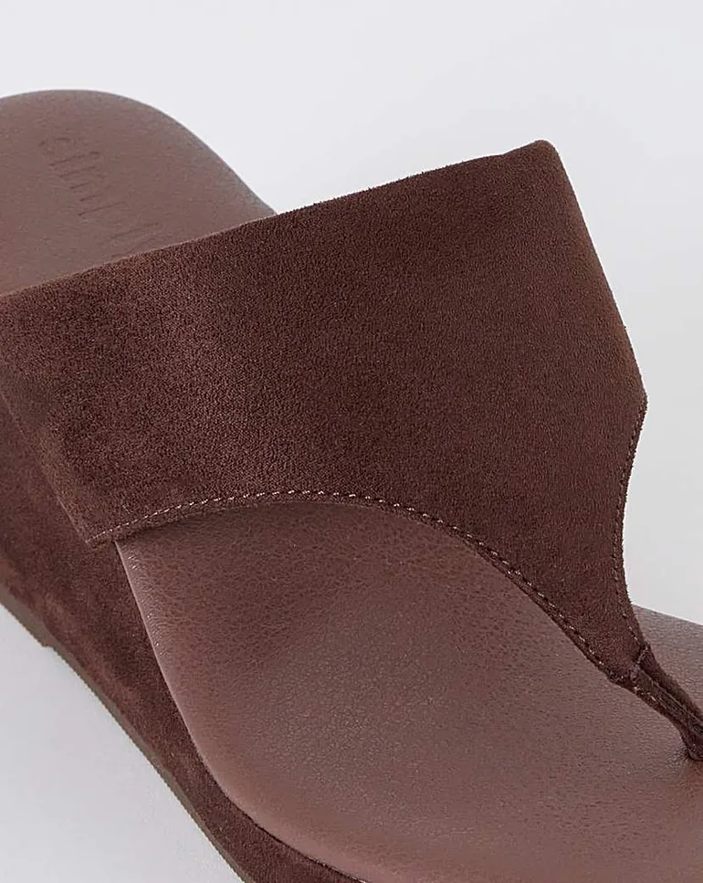 Wedged Toe Post Sandals Extra Wide Fit - 1