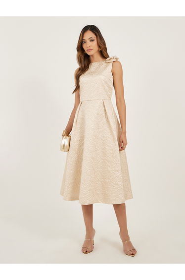 Self Design Sleeveless A-Line Midi Dress