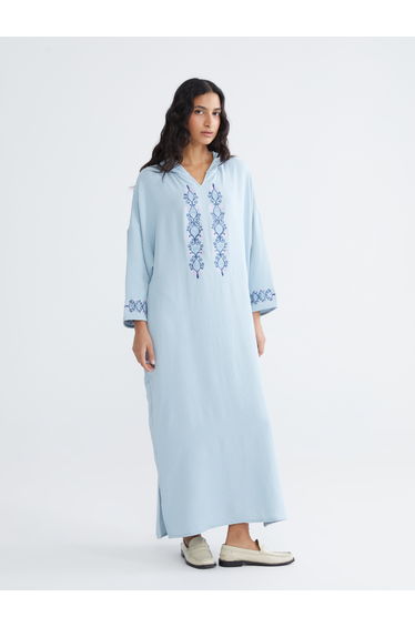 Hooded Embroidered Oversize Dress