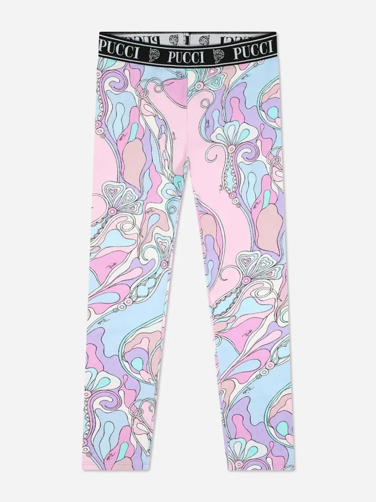 PUCCI Girls Orchidee Print Leggings in Pink