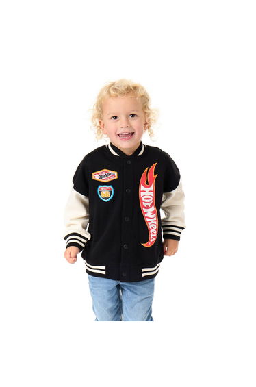 Hot Wheels Boys Turbo Charged Bomber Jacket - Black/White