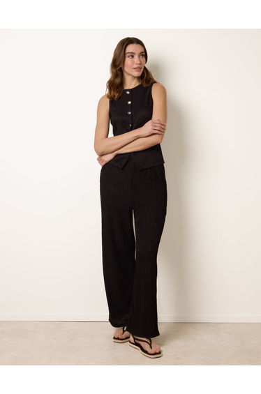 Crew Neck Button Through Vest