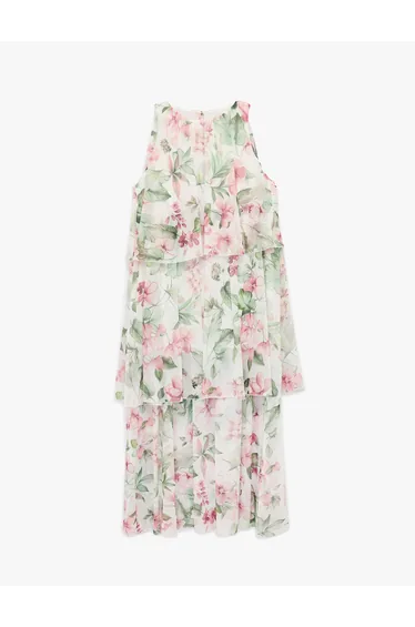 فستان كوتون شيفون متعدد الالوان بطبعة أزهار