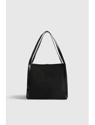 Black Rr Tab Front Slouch Bag - 2