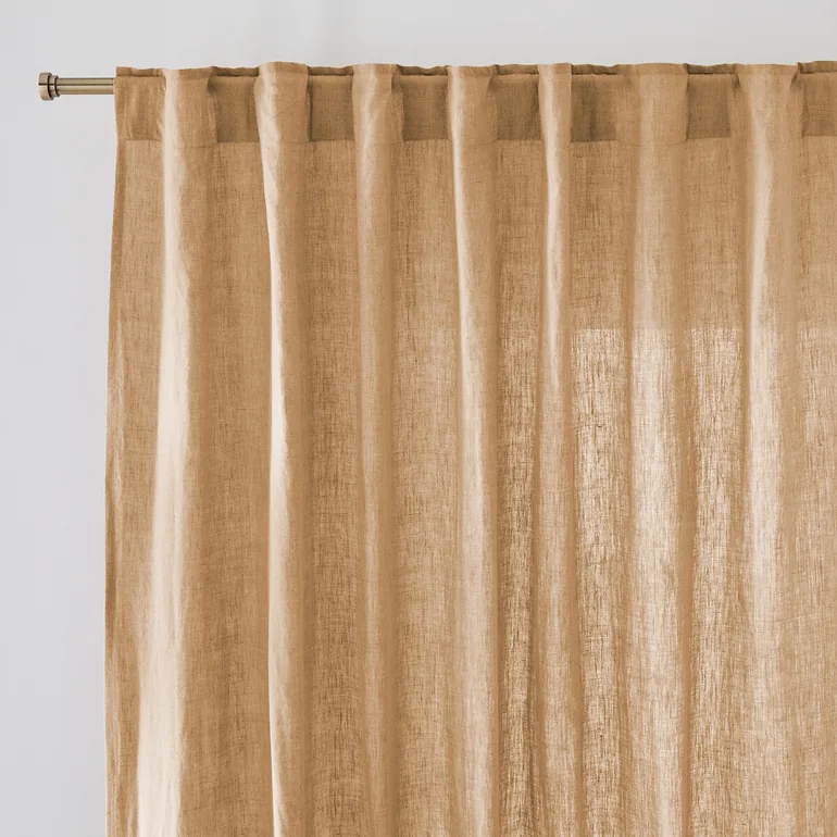 Onega Washed Linen Single Curtain with Concealed Tabs - 4