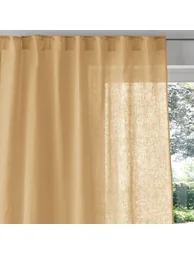 Onega Washed Linen Single Curtain with Concealed Tabs - 2