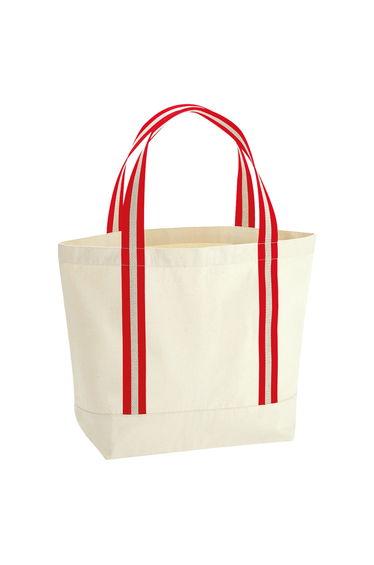 Westford Mill EarthAware Organic Tote Bag - Natural/Classic Red